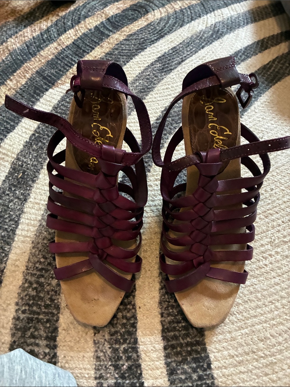 Sam Edelman Purple Strappy Heeled Sandals